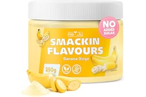 ‎HE-JU He-Ju Flavour Pulver Banane 250g – Vegan & zuckerfrei – kalorienarmes Geschmackspulver für Joghurt, Müsli, Skyr, Proteinshakes & mehr – Low Carb Flavour zum Genießen