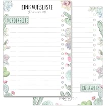 PRICARO Einkaufsliste Food lila 5 Stück Einkaufszettel A6 50 Blatt Notiz- Block