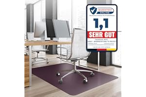 ‎OFFICEMARSHAL Bodenschutzmatte Bürostuhl, Schreibtischstuhl Unterlage transparent, Unterlage Schreibtisch Schutzmatte, Bodenschutzmatten für Bürostühle, 90 x 120 cm für Hartböden (Lila)