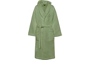 PARAMAISON Accappatoio con Cappuccio Spugna Marte, Uomo Donna, 100% Cotone Morbidissimo, 420 grammi, Casa, Piscina, Palestra, Verde, 54-56 2XL EU