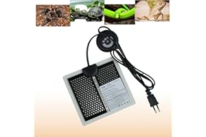 FIPASEN Tappetino Riscaldanti Rettili Regolabile, Termoforo Rettili con 7 Pulsanti di Regolazione della Temperatura per Tartaruga Serpenti Lucertola Geco Granchio Eremita Anfibi Rettili (5W, 15×14CM)