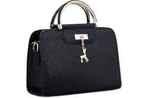 DEEVORCA Moda Simple Mujer Bolsos De Mano Elegante Bolsa De Hombro Viajar Trabajar Fiesta Fecha Cuero Pu Casual Bolso Bandolera Exquisito Colgante De Ciervo Bolsa De Mensajero