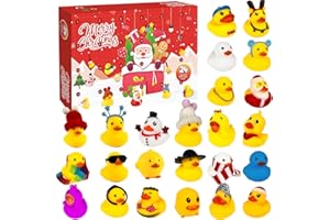 Tangdudu Calendario dell’Avvento Paperella di Gomma 2025, 24 giorni, paperelle da bagno in gomma, Regali Calendario Avvento Bambino Bambina Ragazzi Ragazze, Idea Regalo Natalizia