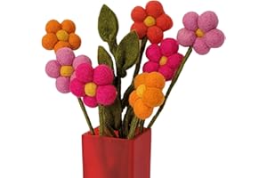 ‎YOUR CASTLE your castle Blumenstrauß aus 7 handgearbeiteten Filzblumen & 1 AST, fairer Handel, nachhaltige Deko aus Filz, realistische Kunstblumen, Textilblumen, Filzset Blumen, Stoffblumen, Filzblüten, Vanessa