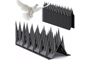 Sodwot Taubenabwehr Spikes, 5.2 Meter Vogelabwehr Taubenabwehr für Balkon, Zaun, Garten, Dächer, Fenster, Kunststoff Zaunspitzen zur Abwehr von Vögeln, Tauben, Katzen Schwarz（20 Stück）