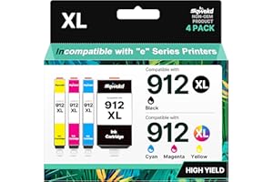 Sqwekd 912 912xl compatibile per HP 912 xl per HP OfficeJet 8010 8012 8013 8014 8015 8017 8018 per OfficeJet Pro 8022 8023 8024 8025 8030(Nero, Ciano, Magenta Giallo, 4-Pack)