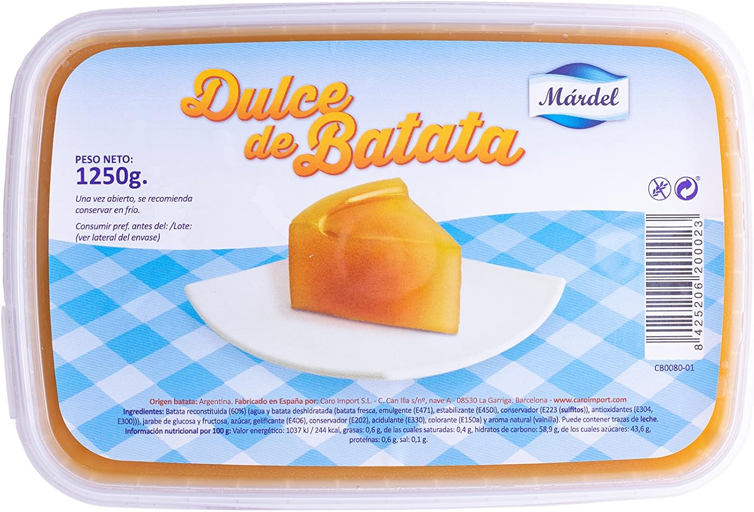 Mardel Dulce De Batata, 1250g