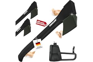 TREKLINE Spaltaxt, Spalthammer [ ErgoFiber™ - Glasfaserverstärkter Griff ] Patentiertes Design, Inklusive Klingen-/Transportschutz, Antihaftbeschichtet, Hochwertige Stahl-Klinge [72cm; 1.6 kg]