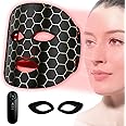 LED Face Mask, Red Light Therapy Mask LED Red Light Face Mask 7 Light Modes Therapy 288 Beams Comes With Rechargeable Remote Control, for Acne, Anti-Aging and Skin Rejuvenation