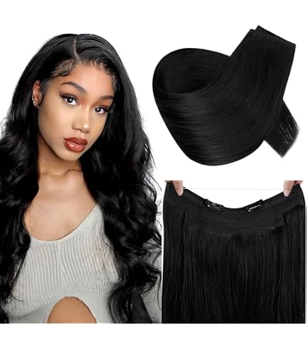 Extensions Cheveux à Pose à Froid EASY LOOP - Lot 50-200 Mèches, Longueur 53/60cm, Noir Naturel 1B