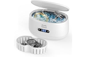 Minthouz Ultraschallreinigungsgerät Brille, 600ml Ultraschallreiniger Brillenreinigungsgerät 5 Reinigungsmodi, Ultraschall Reinigungsgerät für Brille, Schmuck, Zahnersatz, Uhrenarmbänder