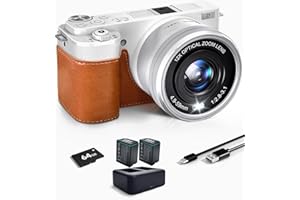 SWE Digitalkamera 4K 64MP Digital Fotokamera mit 12X Optischer Zoom und WLAN, Autofokus Digitale Kamera Kompakt mit Schutzhülle, 64G Speicherkarte, 2 Akkus und Ladegerät für Einsteiger Hobbyfotograf