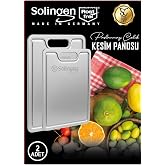 SOLINGEN Stainless Steel Cutting Board Set, 2 Pieces, Gray Color, Professional Chopping and Cutting Apparatus for Kitchen