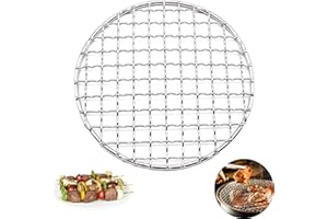 TULEBOLIAN Filet de barbecue rond 15 cm de diamètre, grill en acier inoxydable antiadhésif, multifonction, pour barbecue en plein air