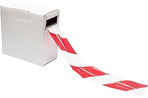 GOCABLETIES Cinta de señalización – 500 m x 70 mm – Cinta adhesiva de advertencia en caja – Rollo, Rojo y Blanco