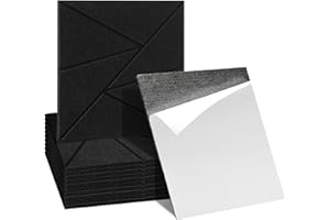 Ansobea Lot de 12 panneaux acoustiques autocollants - Noir - Motif triangulaire - 30 x 30 x 0,9 cm - Panneaux acoustiques - Absorbeur de bruit - Tapis d'insonorisation