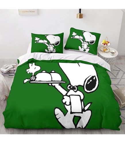 ARINAL Snoopy Bettwäsche Set - Kinder Bettbezug Mit Comics Single 135x200cm