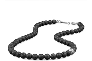 GAVU Collier Perle Homme, Collier Fleur de Lis, Collier Acier Inoxydable Homme