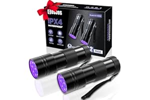 ‎COSOOS COSOOS 2 x UV Black Light Torch, Mini UV Lamp Pets Urine Detector with 12 LEDs for Urine Stains of Dogs, Bed Bugs and Scorpions. (Batteries not included)