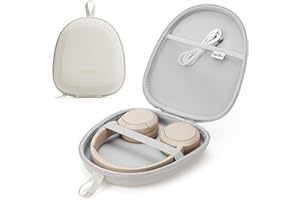 Kopfhörer Taschen Over Ear Hart für JBL/Soundcore/Sony/Bose/BERIBES, Ultra-dünne Reise Kopfhörer Hülle Case Tragbar Universal für die meisten Drehbare Kopfhörer (Beige)