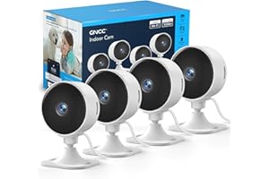 GNCC GC3 Pack 4 Camaras Vigilancia Domicilio WiFi 1080P, Fijas, Monitor Bebés/Mascotas, Visión Nocturna, Detección de Movimiento y Sonido, Audio Bidireccional, Cloud/SD, Compatible con Alexa, 2.4GHz