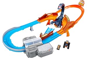 Hot Wheels Monster Trucks Escorpión súper impulso, pistas de coches de juguete (Mattel GNB05)