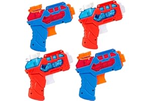 DEKUKAR 4 Pacchetti di Pistole ad Acqua per Bambini, Mini Pistola ad Acqua per Piscina Estiva, Giardino, Spiaggia, Giocattolo da Addestramento per Cani e Gatti (Rosso/Blu)