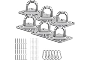 DBAATTZ 6 Pièces Crochet de Plafond en Acier Inoxydable, Support à œillets en Acier Inoxydable, Plaque de Couverture en Acier Inoxydable, pour ou Support à œillets