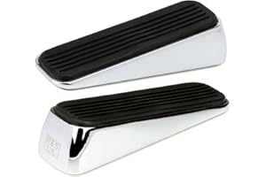 H&S 2-drzwiowy ogranicznik do drzwi, wytrzymały klin do drzwi ze stali nierdzewnej, metalowy zderzak, z gumą, metalowy ogranicznik do drzwi, klin do drzwi, metalowy, gumowy, metalowy ogranicznik do