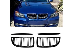 Gangying E90 Riñones Negro para BMW Serie 3 E90 E91 Rejilla Dobles Parrilla Serie 3 E90 E91 Touring 2005 2006 2007 2008