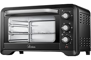 ARDES Horno Eléctrico Ventilado Capacidad 22 Litros Con Luz Interna 6 Funciones Cocción Temporizador Doble Cristal Con Accesorios MAGNUS AR6222PB