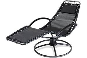CASARIA Tumbona Reclinable Eve Giratoria 360° de Acero Incl. Cojín Silla de Relax Jardín Antracita