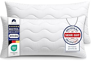 Gentle North Hochwertige Kopfkissen 40x80 cm groß in Hotelqualität - 2er Set Flauschige, gut gefüllte Schlafkissen für Allergiker geeignet (Ökotex 100 Zertifiziert) - 60° Waschbar