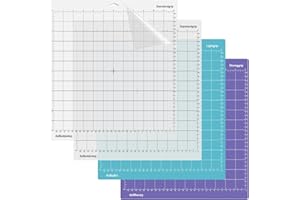 POFIBO Tappetino da taglio 12x12 per Silhouette Cameo 4/3/2/1, (4 pezzi-Standardgrip, Lightgrip, Stronggrip) tappetino da taglio di ricambio quadrato, grigliato, autoadesivo tappetino