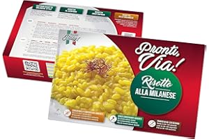 TRADIZIONE ITALIANA GUSTO IN CUCINA 100% NATURALE Risotto pronti via - Risotto – Pronto in 2 Minuti – Si Conserva Fuori Frigo – Senza Conservanti – 100% Prodotto Italiano – 300 gr (4, Risotto Carnaroli alla milanese)