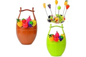 YouYuer 12PCS Forchetta Frutta in Acciaio Inox,Forchette da Frutta Bambini,Forchette Da Dessert Metallo,Forchette da Dessert Stuzzicadenti Bastoncini di Decorazione per Antipasti Snack Torte Dolce