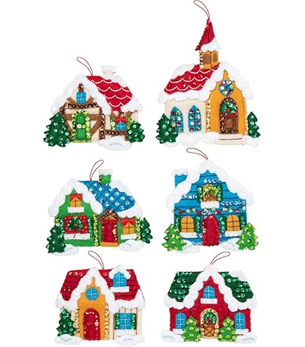 Kit Ornamenti Natalizi In Feltro Bucilla - 6 Decorazioni 'brutto Maglione', Fai Da Te Creativo