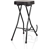 Gator Frameworks - Sgabello pieghevole per chitarra con sedile imbottito e gancio per chitarra posteriore (GFW-GTRSTOOL)