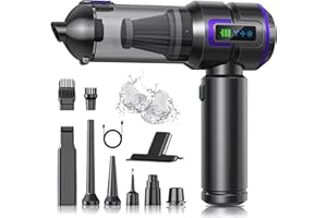 BOTATIO Aspirabriciole Senza Fili, 22000Pa 4-in-1 Aspirapolvere Auto Cordless con Schermo, One-Touch Dust Dump con 3 Velocità Motore Brushless, Mini Aspirapolvere per Casa,Ufficio, Auto,Capelli,Viola Scuro