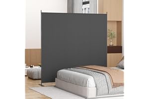 Helios&Hestia 1-Panel 6 ft Tall Indoor Folding Room Divider, Portable Privacy Screen, Freestanding Partition Separator, Temporary Wall Separation for Bedroom, Office, 71" W X 71" H, Dark Grey