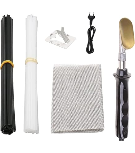 Foreverup Kunststof lasapparaat, 80 W bumperreparatieset met staven, versterkingsweefsel en draadborstel voor kunststof lassen, auto, doe-het-zelf kunsthandwerk, oppervlaktereparatie