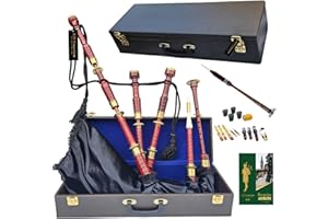 Kilt Emporium Traditional Scottish Bagpipes - Full Set with Accessories and Hard Case