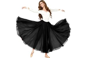 Baisdan Donna Gonna in Chiffon per Danza del Ventre, Gonne Flamenco a Cerchio Completo per Costumi di Halloween, Carnevale Spettacoli