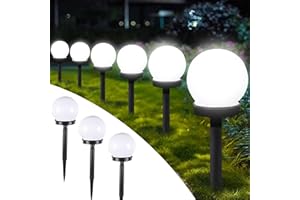 SUNSHINE SMILE Luce Solare da Giardino, Luci Solari per Percorsi, Rotonda LED Luci Giardino, Giardino Lampada Solare Sfera, Illuminazione per Esterni per Palo, Impermeabile Automatico Luci Solari Esterno