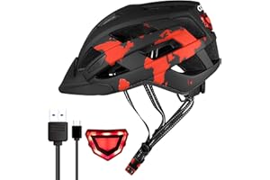 COOZi Bike Helmet with USB Rechargeable LED Light – Lightweight, Shock-Absorbing & Adjustable Cycle Helmet for Teens & Adults – MTB, Road & Skate Use (54–58cm)