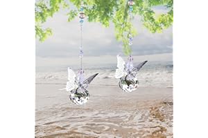 MECCTUCK 2 sztuki łapaczy słońca, kryształki do zawieszenia, łapacz słońca, kryształ pryzmatu, dekoracja wisząca, łapacz światła, kryształowa zawieszka, ozdoba okienna, kryształowa zawieszka do dekoracji okna