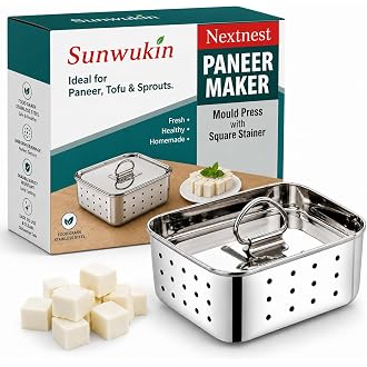 Sunwukin Large Stainless Steel Paneer Maker (500 ml) - ...