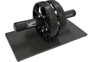 VIP Rota Ab Roller Wheel For Strength Training Equipment Abs Sit Up Exercise Wheel For Home Gym With Extra Thick Knee Pad Mat - Ab Trainer With Dual Glide Wheels For Stomach Muscle Training