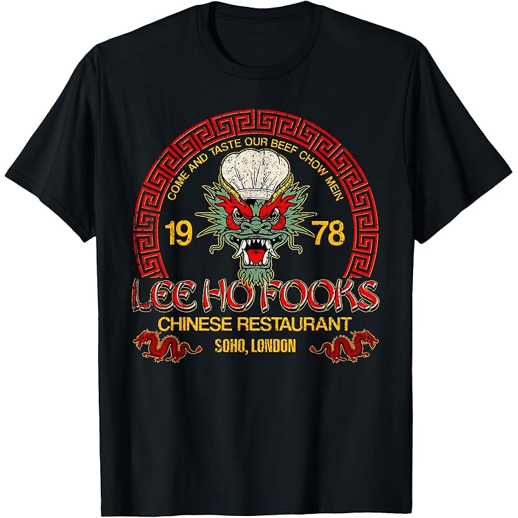 T-shirt Vintage Dragon Lee Ho Fooks Soho London 1978 - Graphique Multicolore, Coton, Unisexe