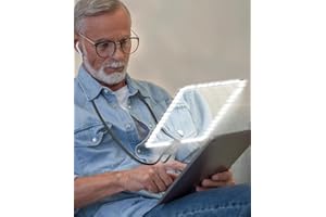 YNNHUDEEP 5X Ricaricabile Lente d'Ingrandimento con Luce - 25,7x18,7 cm collo indossare grande pagina lente d'ingrandimento per la lettura di libri anziani, riparazione, cucito, ipovedenti